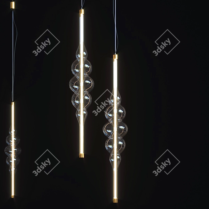 Blown Glass Frequency Pendant Lаmp 3D model image 3