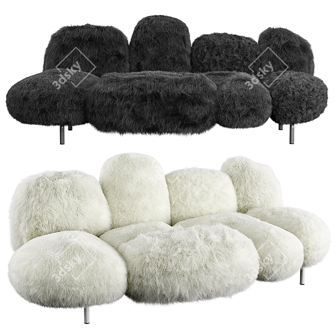 Italian Designer Edra Cipria Sofa 3D model image 2