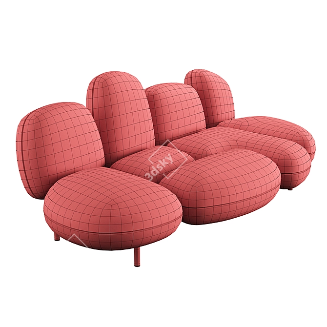 Italian Designer Edra Cipria Sofa 3D model image 7