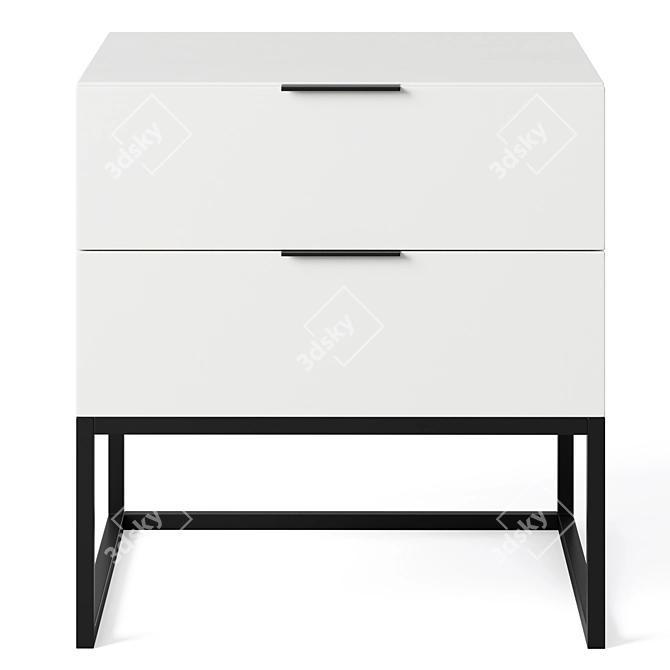 Modern Bedside Table Kobe Oak 3D model image 2