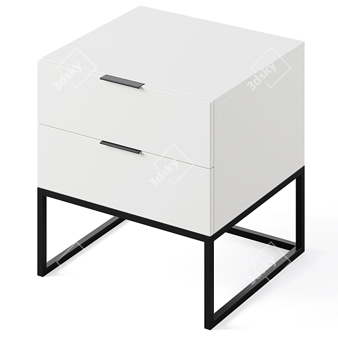 Modern Bedside Table Kobe Oak 3D model image 3