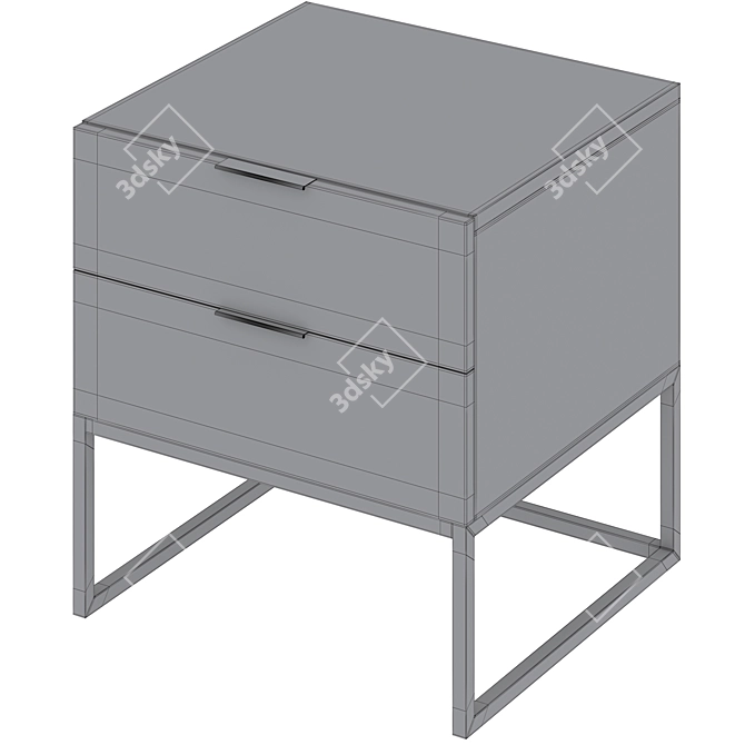 Modern Bedside Table Kobe Oak 3D model image 4