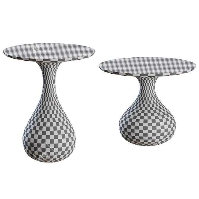 Modern Aqua Side Table Duo 3D model image 2