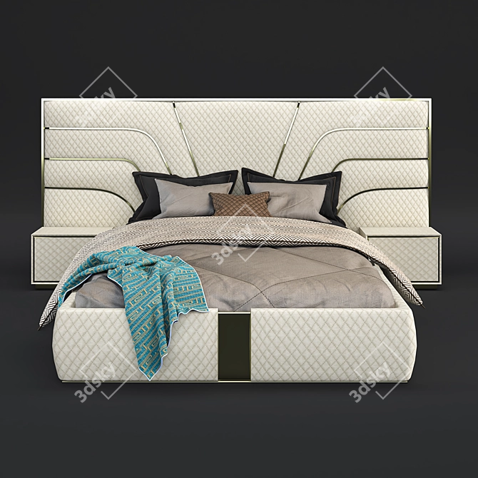 Modern Luxury King Size Bed 3D model image 6