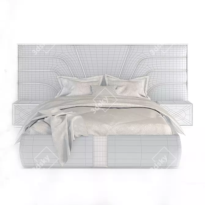 Modern Luxury King Size Bed 3D model image 10