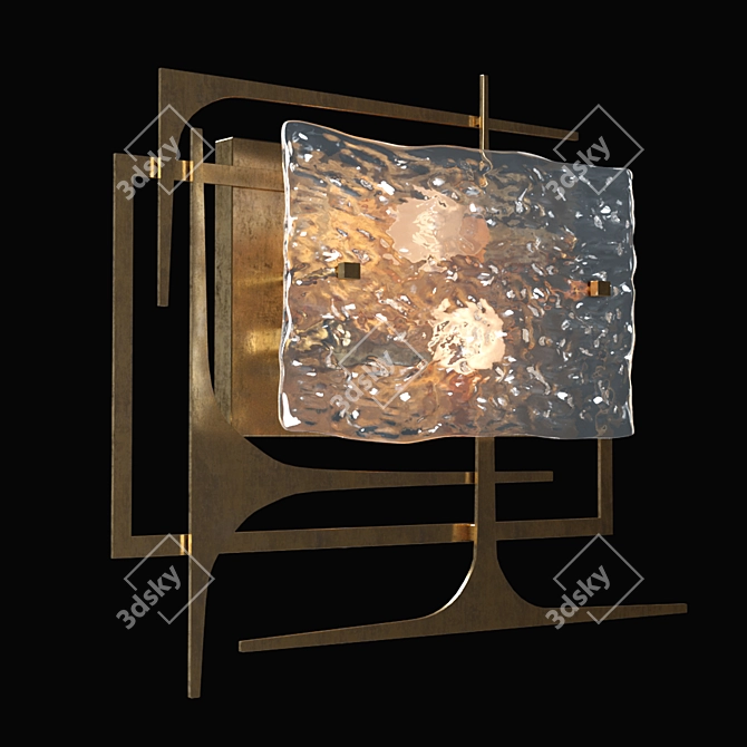 Elegant Geometric Glass Wall Lamp 3D model image 1
