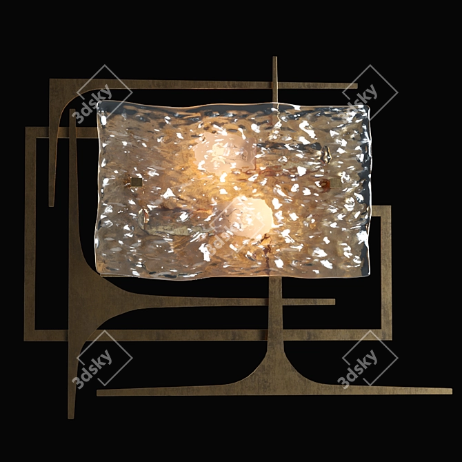 Elegant Geometric Glass Wall Lamp 3D model image 2