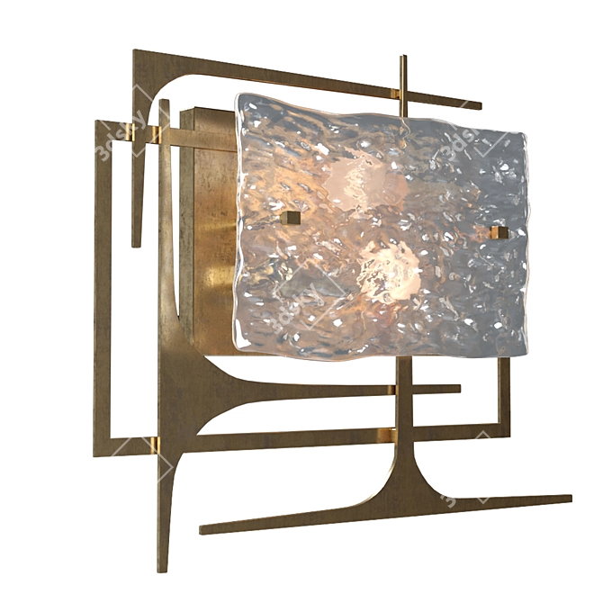 Elegant Geometric Glass Wall Lamp 3D model image 5