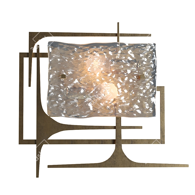 Elegant Geometric Glass Wall Lamp 3D model image 7