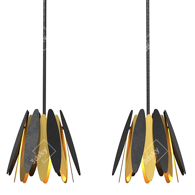 Modern Metal Pendant Lamp Design 3D model image 3