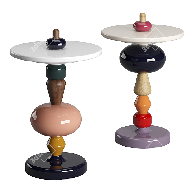 Colorful Nordic Design Shuffle Table 3D model image 1