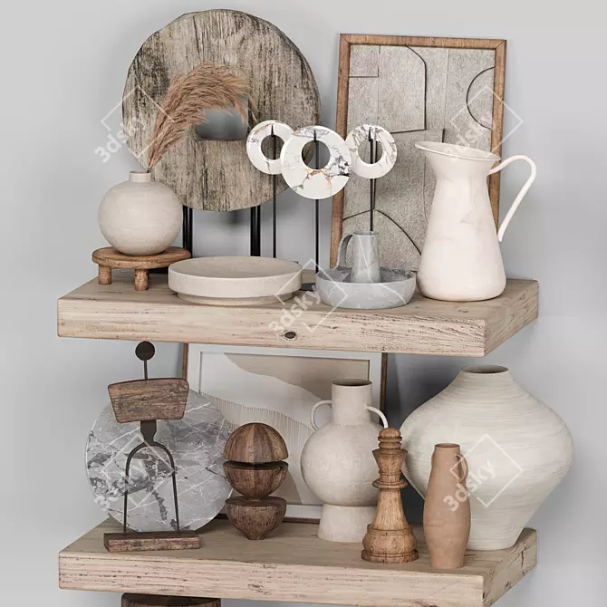 Rustic Decor Set 3D Models 3D model image 2