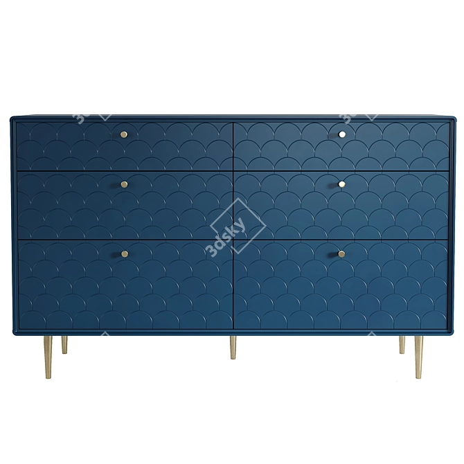 Luxore Blue Prussian Chest Drawers 3D model image 2