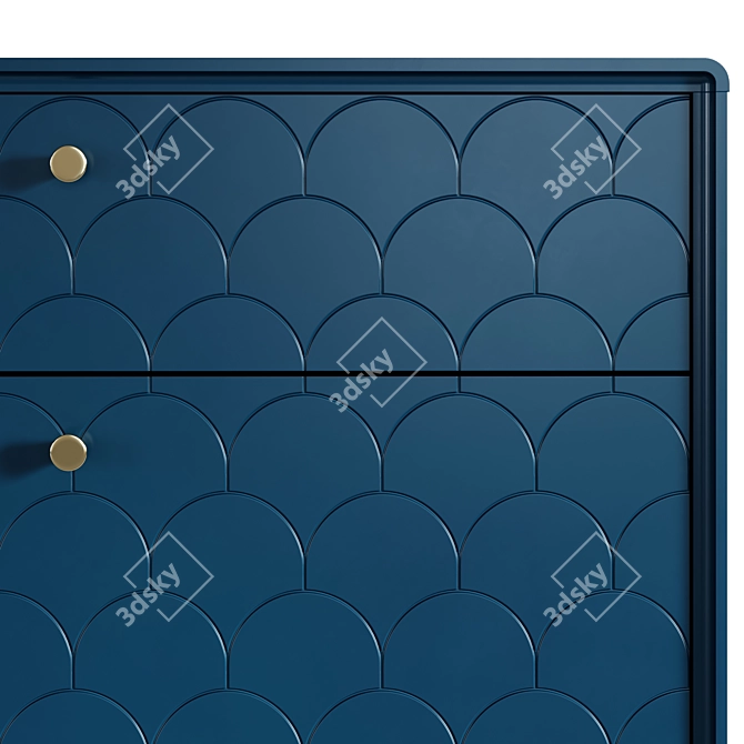 Luxore Blue Prussian Chest Drawers 3D model image 3