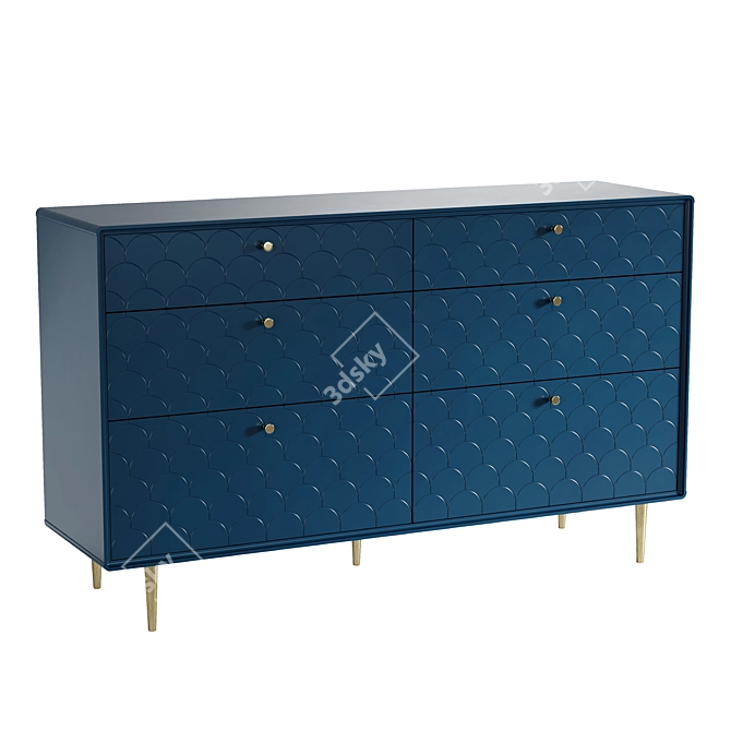 Luxore Blue Prussian Chest Drawers 3D model image 6