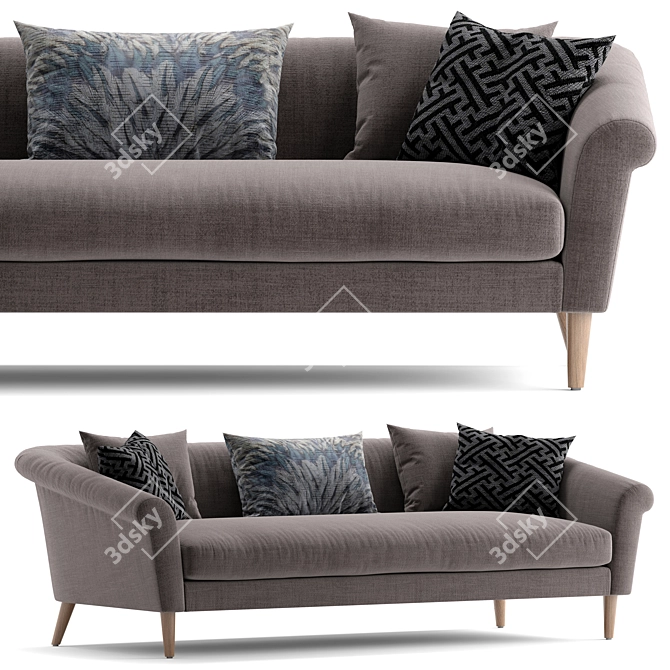 Sophisticated Parlor Sofa 2 3D model image 1
