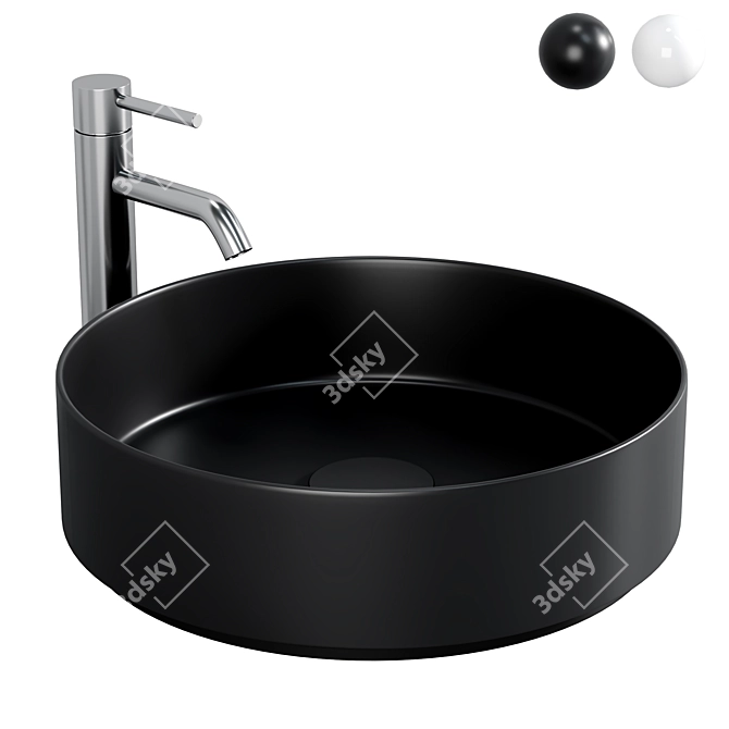 Matte Black Alape Washbasin 3D model image 1