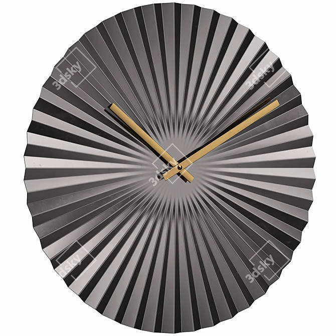 Gunmetal Statement Fan Wall Clock 3D model image 1