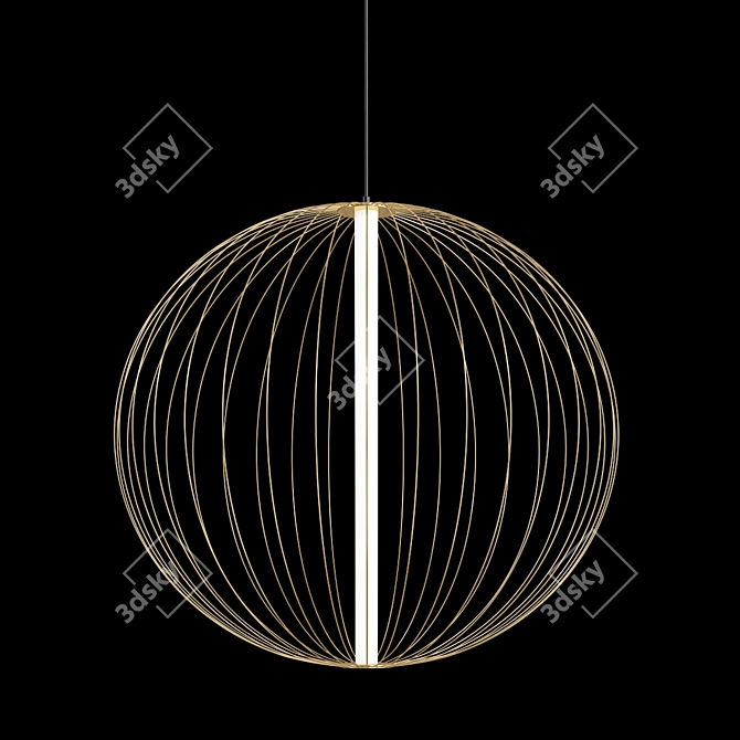 Carbon Core Pendant Light 3D model image 1