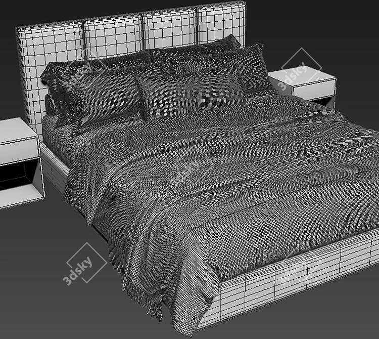 Fendi Casa Delano Bed 3D 3D model image 4