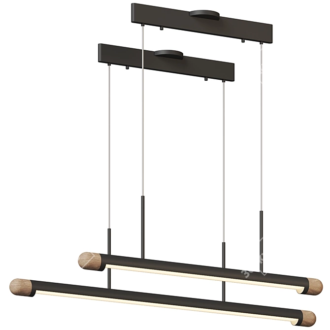 Minimalist Linear Suspension Light Fixture 3D model image 2