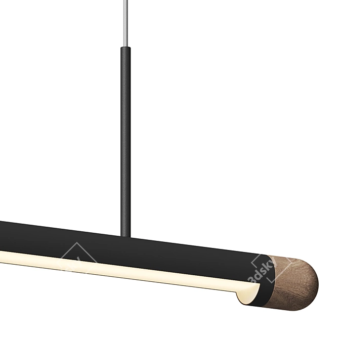 Minimalist Linear Suspension Light Fixture 3D model image 3