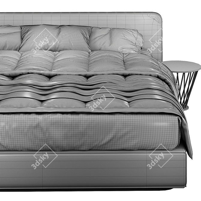 Sleek Minotti Roger Bed 3D model image 4