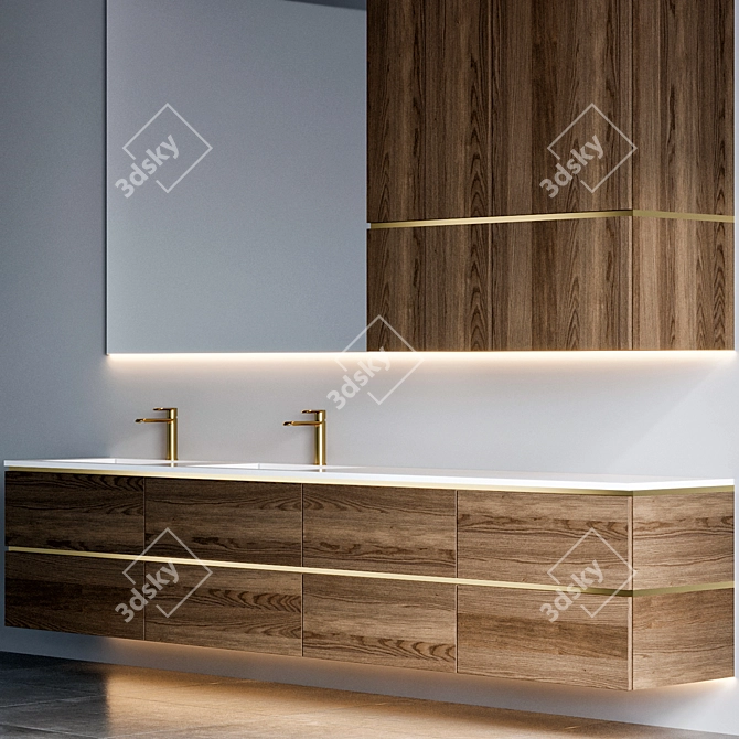 Modern Bathroom Furniture Set with Graff Phase Faucet 3D model image 3