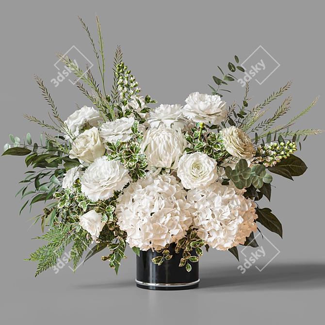 Elegant Floral Decor Set 3D model image 1