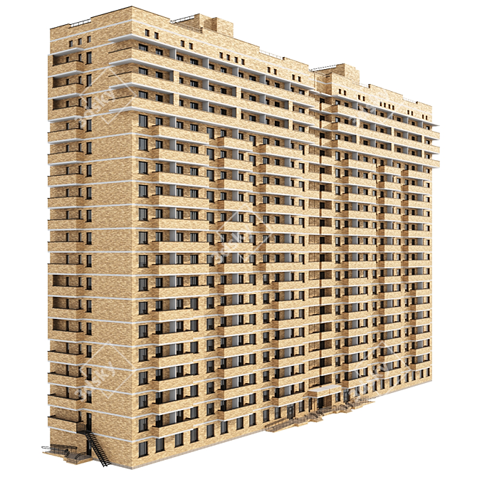 Modern Apartment Tower Reach 3D model image 1