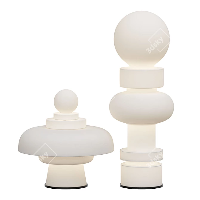 Elegant Bobo Piccoli Glass Vase 3D model image 1