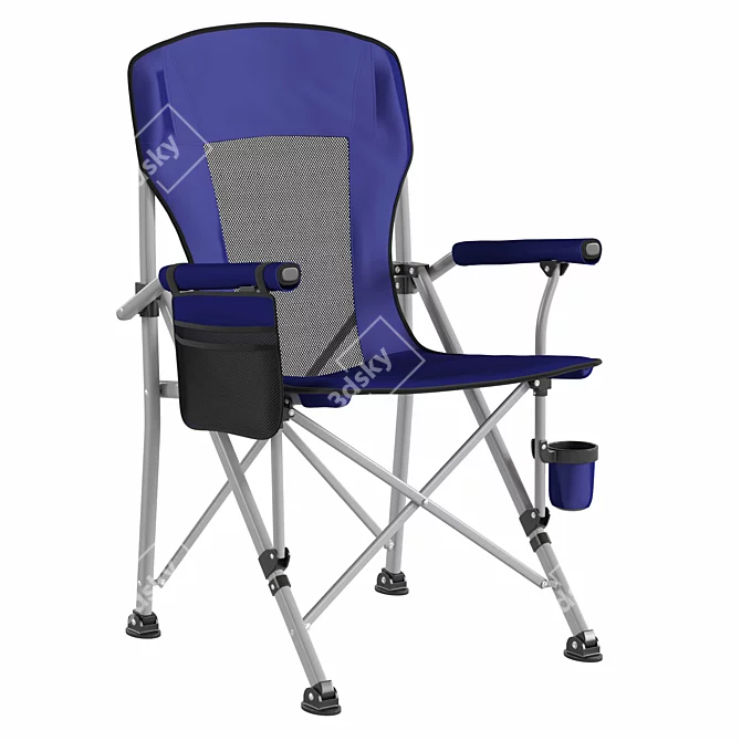 Folding Camping Chair with Adjustable Materials 3D model image 2