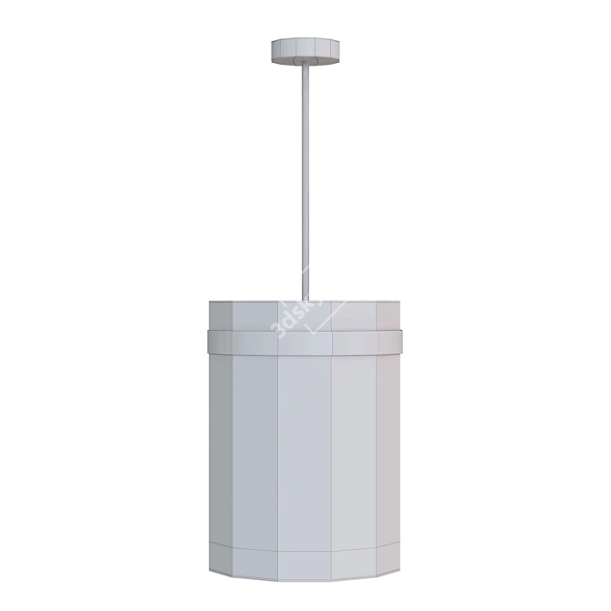 Minimalist Glass Cylinder Pendant Light 3D model image 2