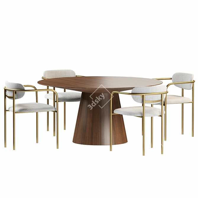 Modern Dining Set by Stylemeghd 3D model image 2