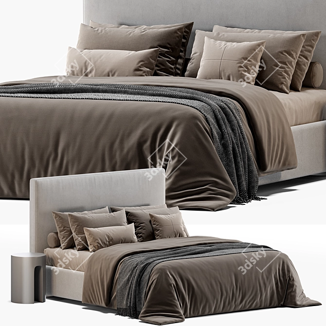 Meridiani Stone Plus 3D Bed 3D model image 1