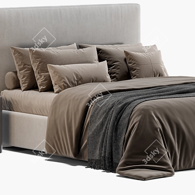 Meridiani Stone Plus 3D Bed 3D model image 2