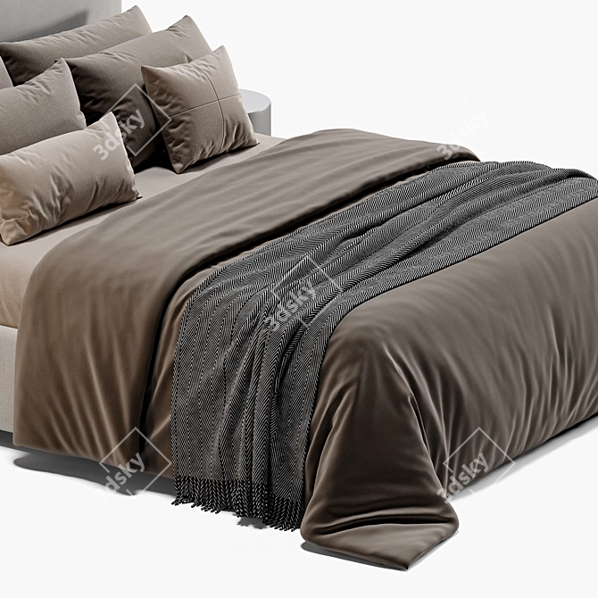 Meridiani Stone Plus 3D Bed 3D model image 3