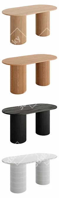 Homary Farmhouse 63 Dining Table 3D model image 3