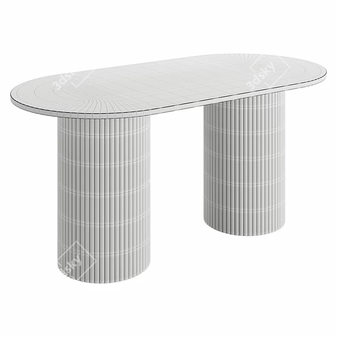 Homary Farmhouse 63 Dining Table 3D model image 5