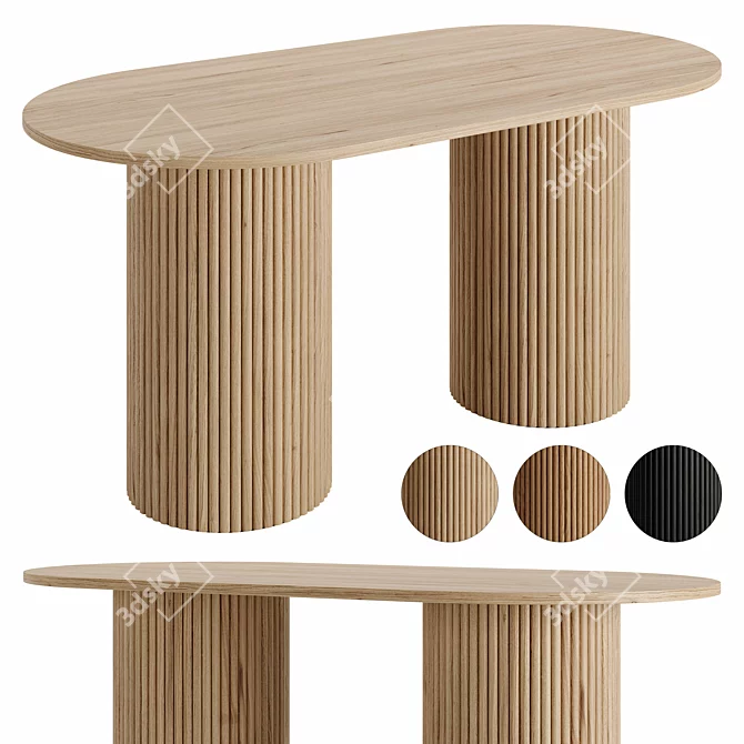 Homary Farmhouse 63 Dining Table 3D model image 8