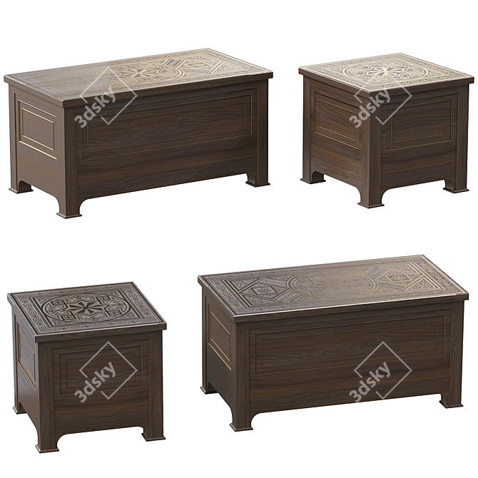 Arabic Coffee Tables Set 2016 3D model image 2