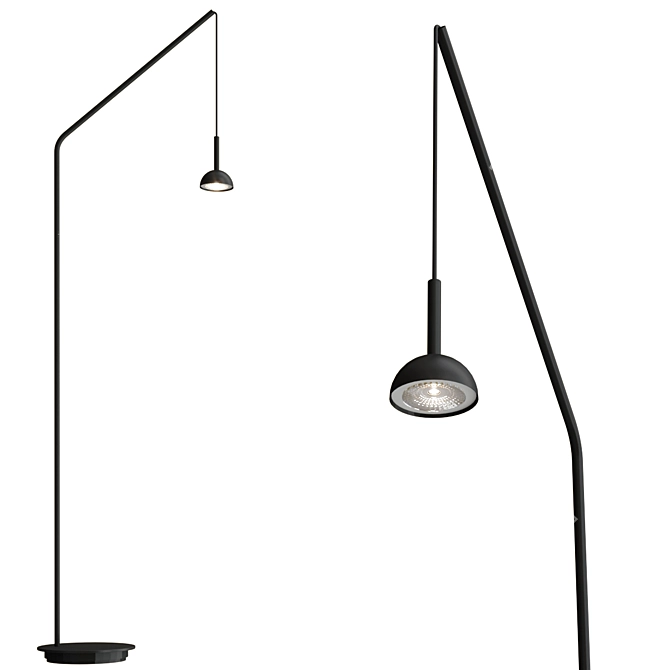 Sleek LED Reading Floor Lamp 3D model image 1