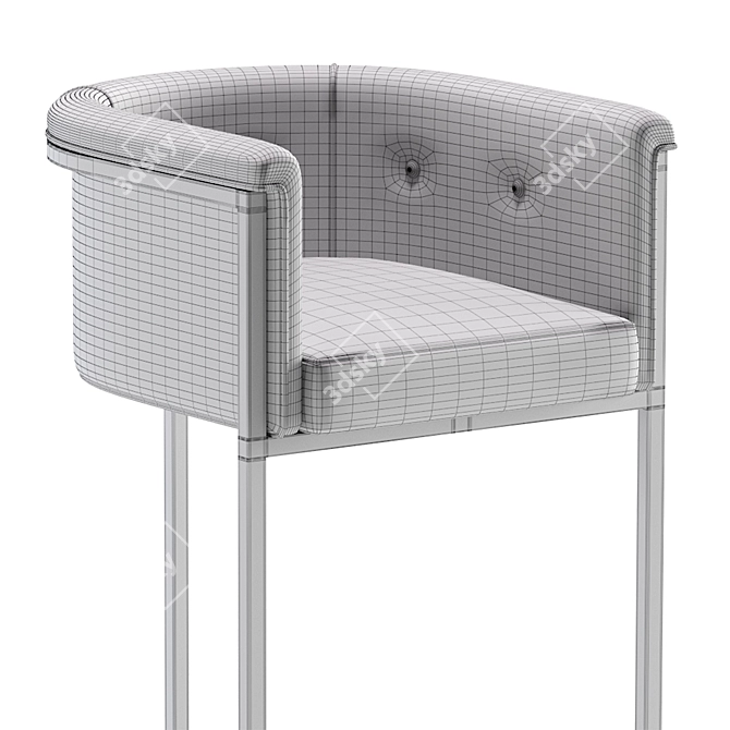 Modern Leather Bar Stool 3 Colors 3D model image 6