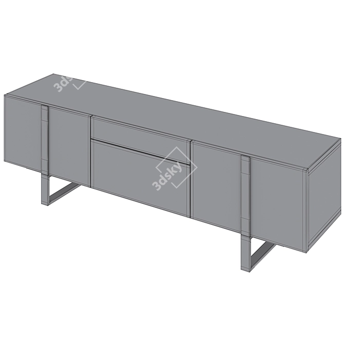Elegant Grey TV Stand, Spacious 3D model image 5