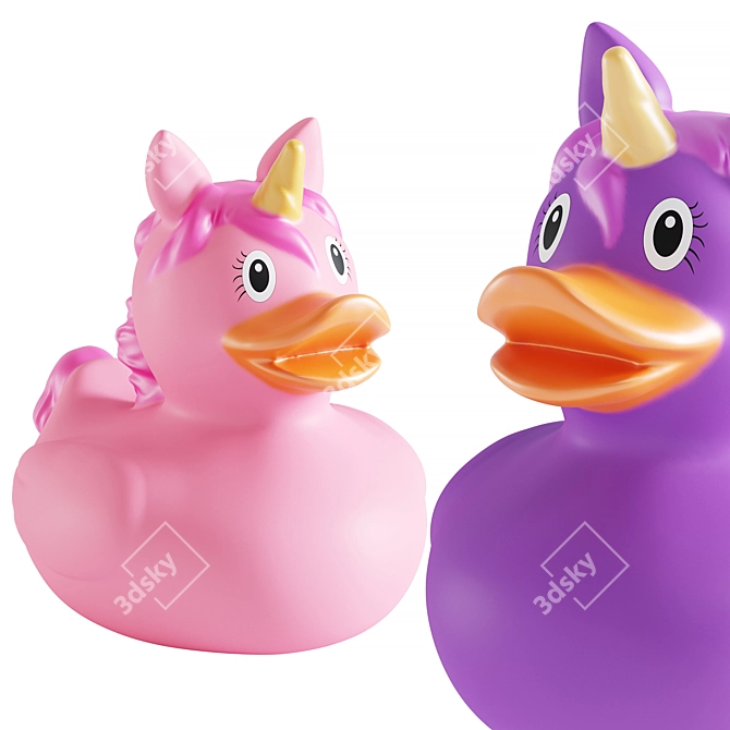 Unicorn Rubber Duck Collection 3D model image 2