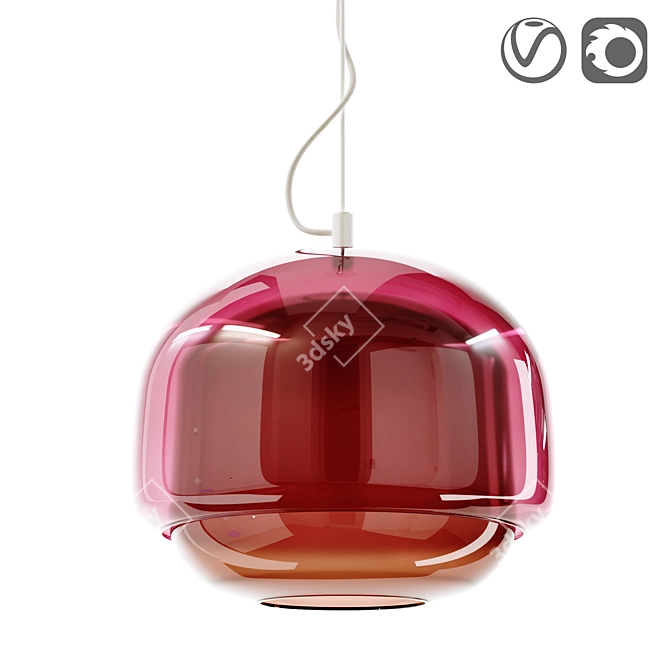 Kinoko Colored Glass Lamp 3D model image 1