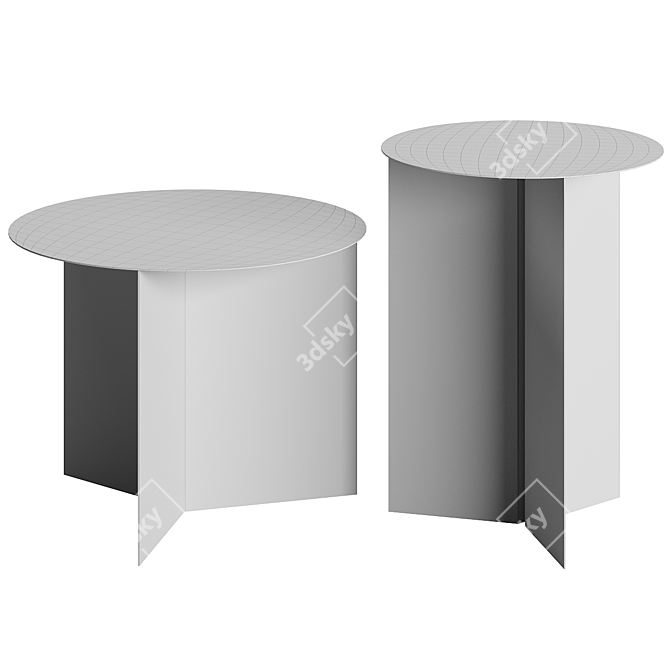 Modern Origami Steel Side Tables 3D model image 2