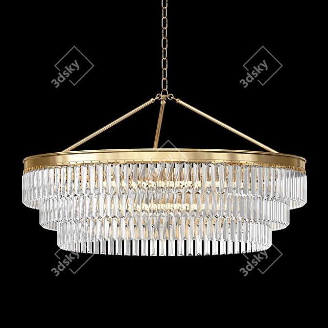 Bronze Faceted Prism Chandelier 3D model image 1