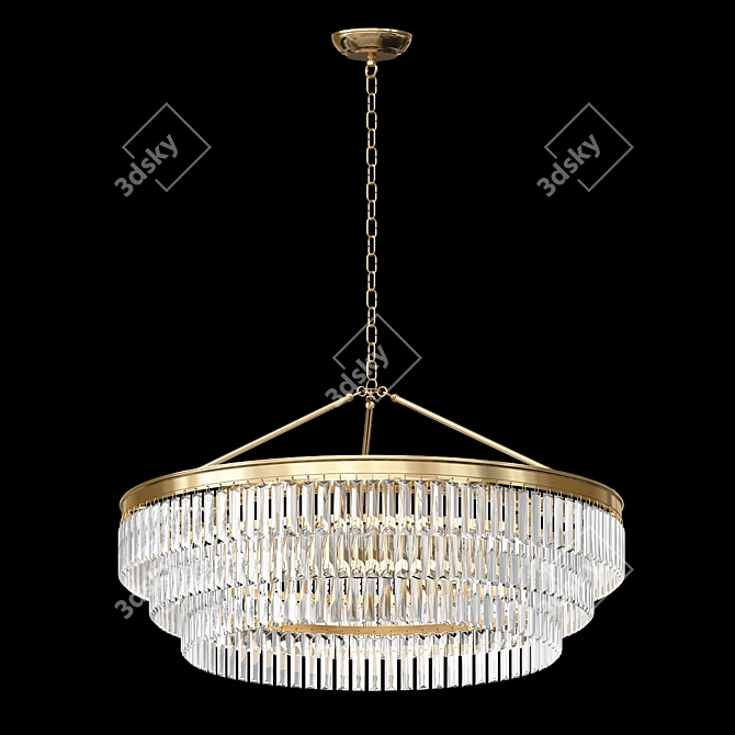 Bronze Faceted Prism Chandelier 3D model image 3
