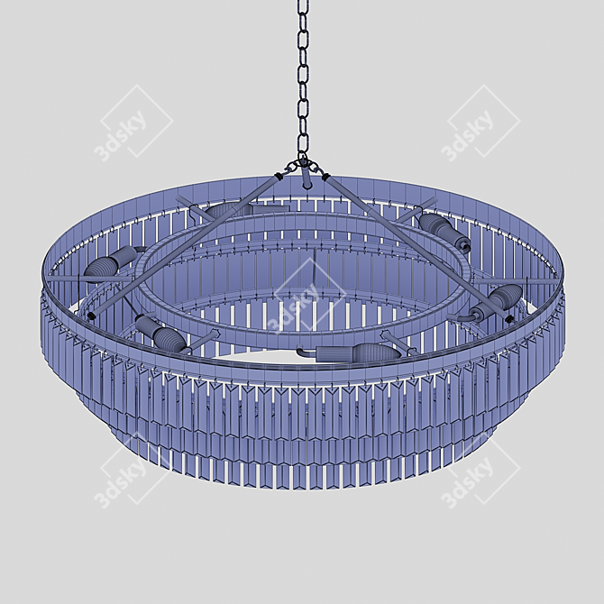 Bronze Faceted Prism Chandelier 3D model image 4